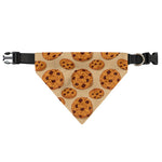 Chocolate Chip Cookie Pattern Print Over The Collar Dog Bandana
