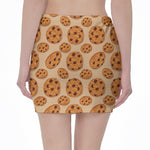 Chocolate Chip Cookie Pattern Print Pencil Mini Skirt