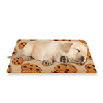 Chocolate Chip Cookie Pattern Print Pet Cooling Mat Cover