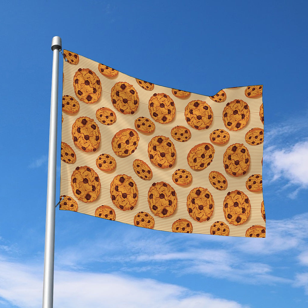 Chocolate Chip Cookie Pattern Print Polyester Flag
