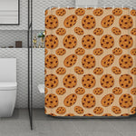 Chocolate Chip Cookie Pattern Print Polyester Shower Curtain