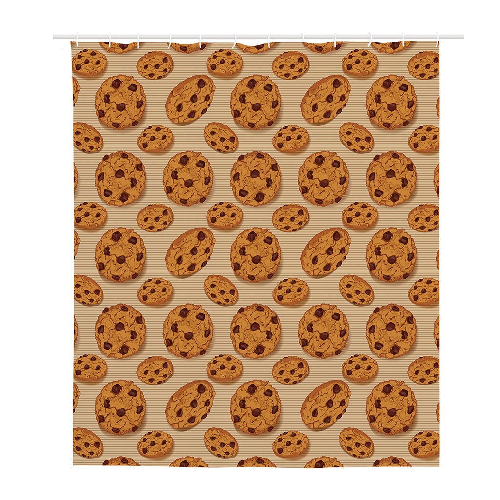 Chocolate Chip Cookie Pattern Print Polyester Shower Curtain