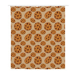 Chocolate Chip Cookie Pattern Print Polyester Shower Curtain