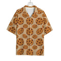 Chocolate Chip Cookie Pattern Print Rayon Hawaiian Shirt