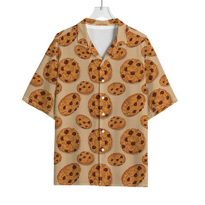 Chocolate Chip Cookie Pattern Print Rayon Hawaiian Shirt