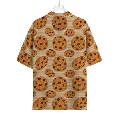 Chocolate Chip Cookie Pattern Print Rayon Hawaiian Shirt