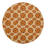 Chocolate Chip Cookie Pattern Print Round Blanket