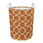 Chocolate Chip Cookie Pattern Print Round Laundry Basket