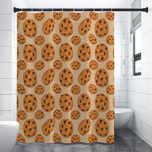 Chocolate Chip Cookie Pattern Print Shower Curtain