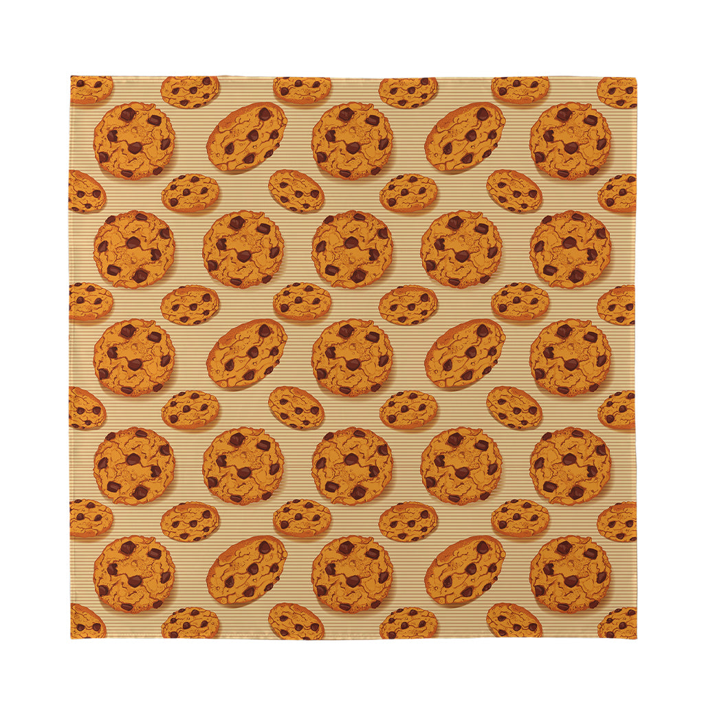 Chocolate Chip Cookie Pattern Print Silk Bandana