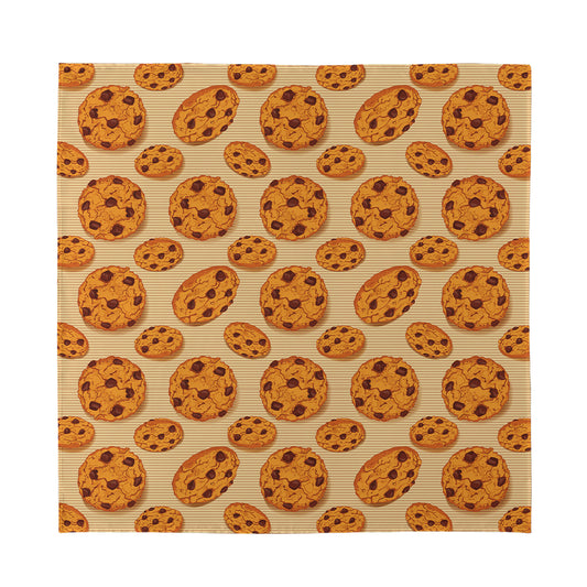 Chocolate Chip Cookie Pattern Print Silk Bandana