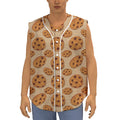 Chocolate Chip Cookie Pattern Print Sleeveless Baseball Jersey