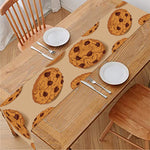 Chocolate Chip Cookie Pattern Print Table Runner