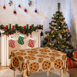 Chocolate Chip Cookie Pattern Print Tablecloth