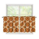 Chocolate Chip Cookie Pattern Print Tier Curtains