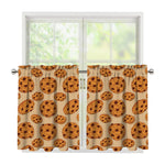 Chocolate Chip Cookie Pattern Print Tier Curtains