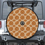 Chocolate Chip Cookie Pattern Print Tire Cover With Camera Hole