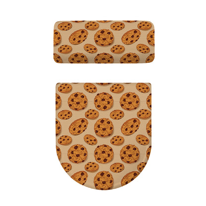 Chocolate Chip Cookie Pattern Print Toilet Lid And Tank Cover Set