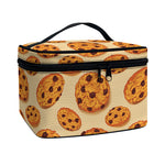 Chocolate Chip Cookie Pattern Print Travel Makeup Bag