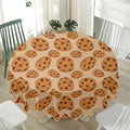 Chocolate Chip Cookie Pattern Print Waterproof Round Tablecloth
