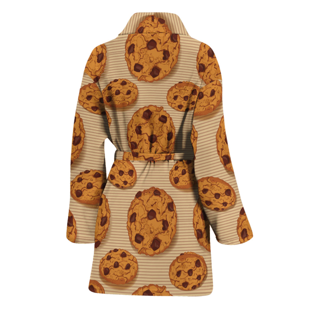 Chocolate Chip Cookie Pattern Print Women's Bathrobe