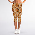 Chocolate Chip Cookie Pattern Print Women's Capri Leggings