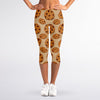 Chocolate Chip Cookie Pattern Print Women's Capri Leggings