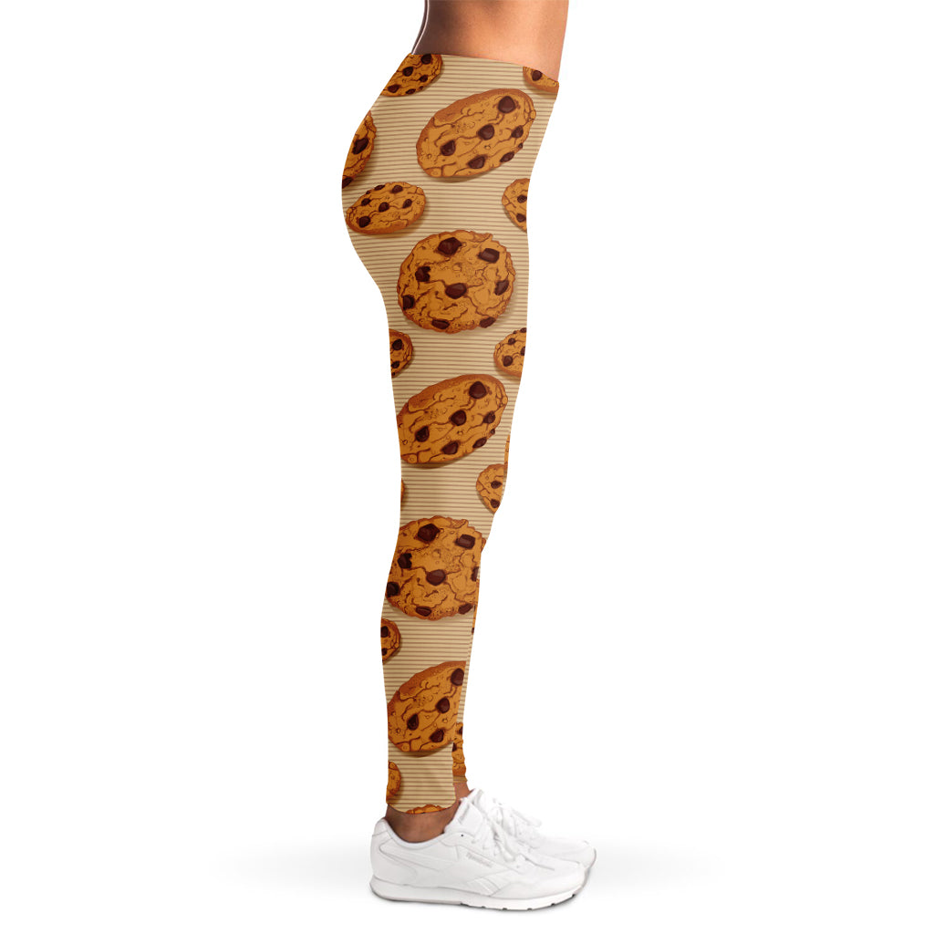 Chocolate Chip Cookie Pattern Print Women's Leggings