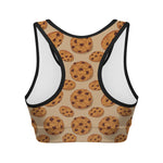 Chocolate Chip Cookie Pattern Print Women's Sports Bra