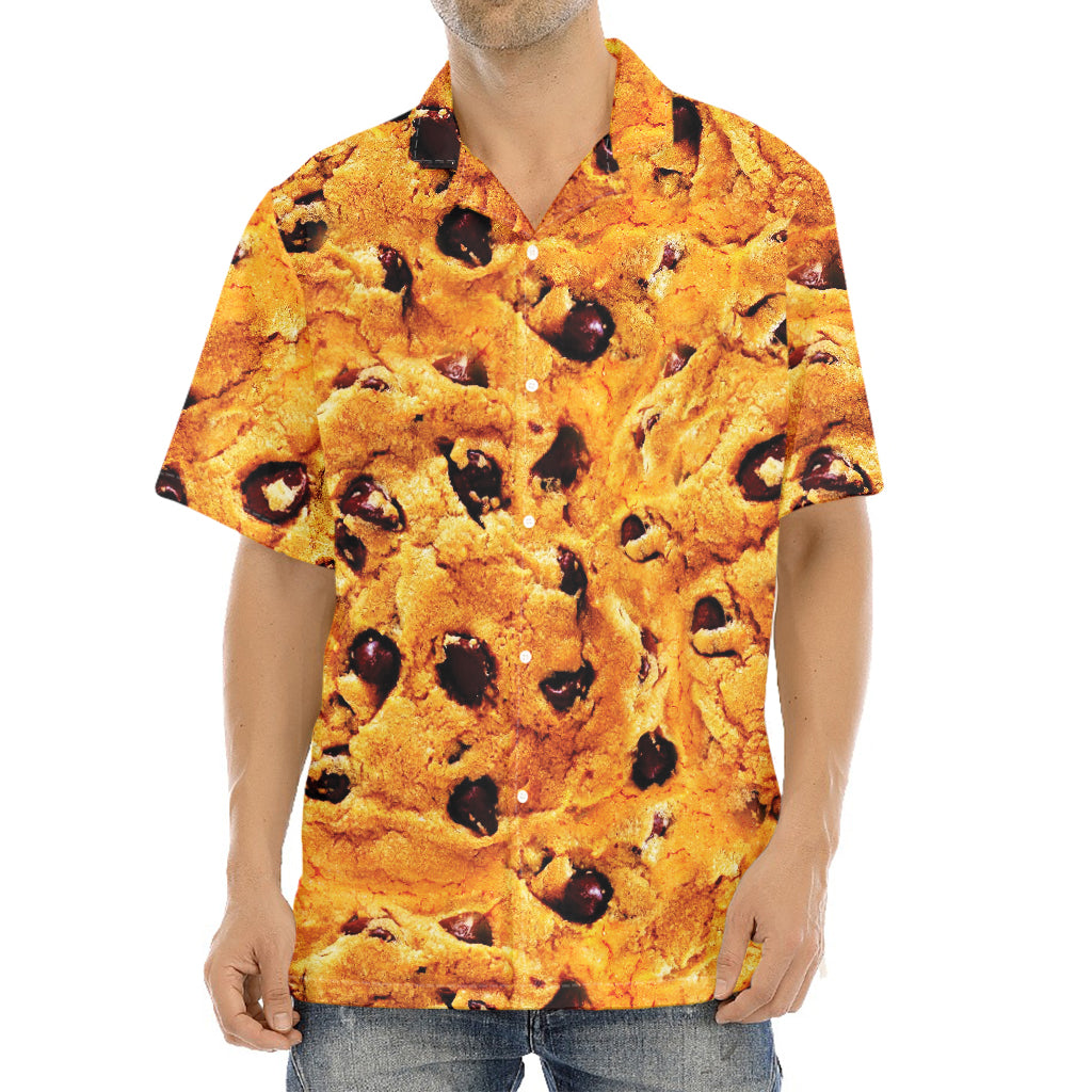 Chocolate Chip Cookie Print Aloha Shirt