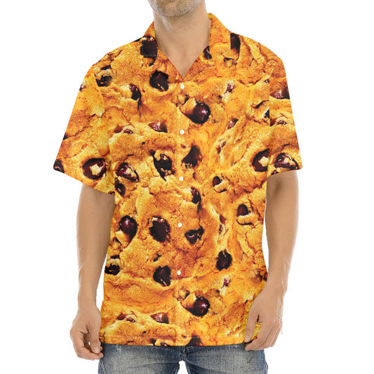 Chocolate Chip Cookie Print Aloha Shirt