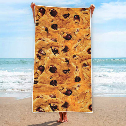 Chocolate Chip Cookie Print Beach Towel