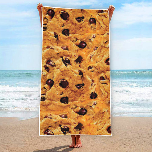 Chocolate Chip Cookie Print Beach Towel
