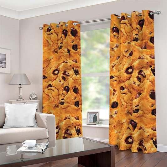 Chocolate Chip Cookie Print Blackout Grommet Curtains