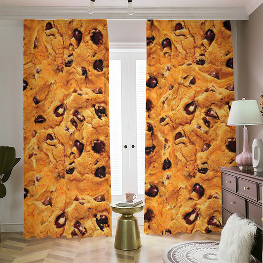 Chocolate Chip Cookie Print Blackout Pencil Pleat Curtains