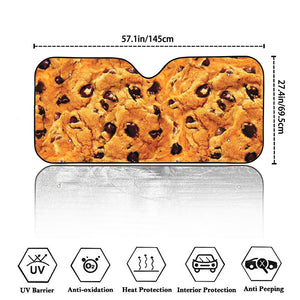 Chocolate Chip Cookie Print Car Windshield Sun Shade