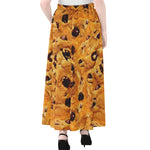 Chocolate Chip Cookie Print Chiffon Maxi Skirt