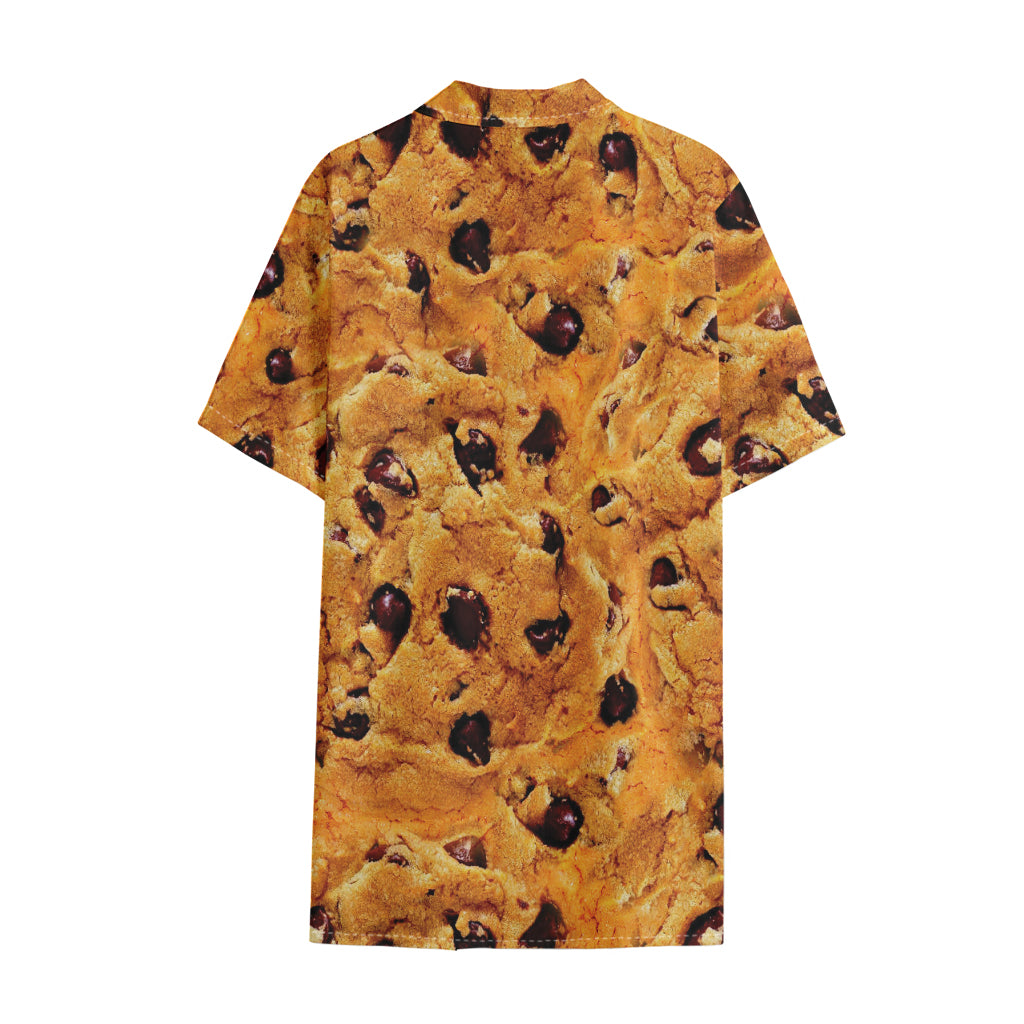 Chocolate Chip Cookie Print Cotton Hawaiian Shirt