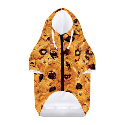 Chocolate Chip Cookie Print Dog Zip Up Hoodie