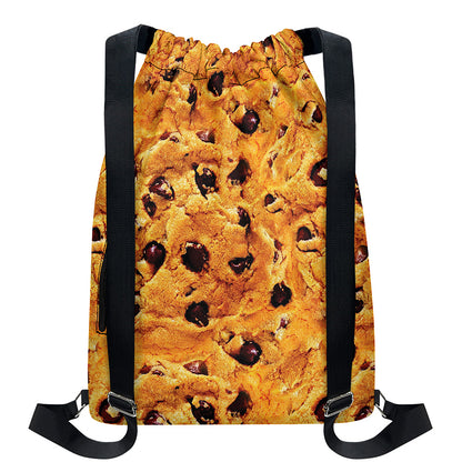 Chocolate Chip Cookie Print Drawstring Backpack