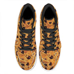 Chocolate Chip Cookie Print High Top Leather Sneakers