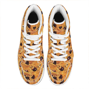 Chocolate Chip Cookie Print High Top Leather Sneakers