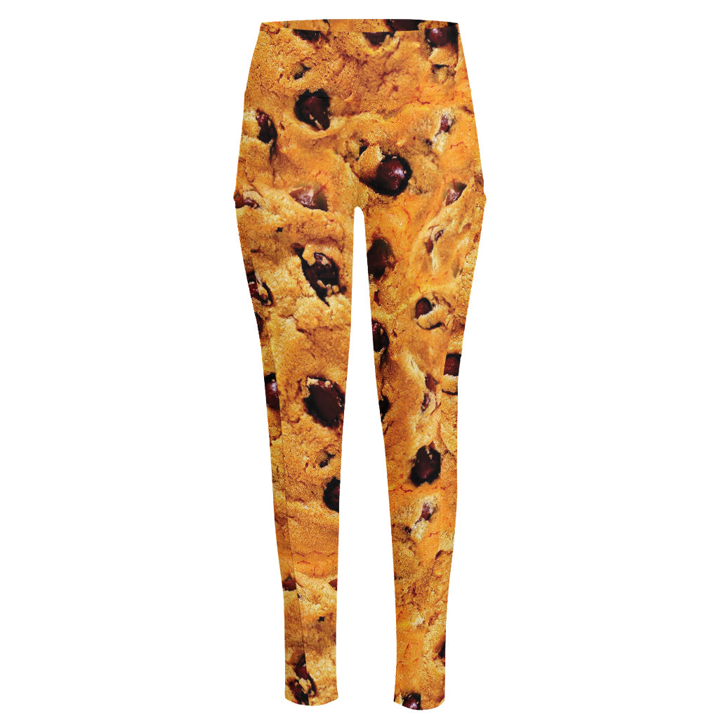 Chocolate Chip Cookie Print High-Waisted Pocket Leggings