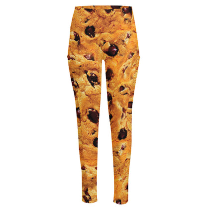 Chocolate Chip Cookie Print High-Waisted Pocket Leggings
