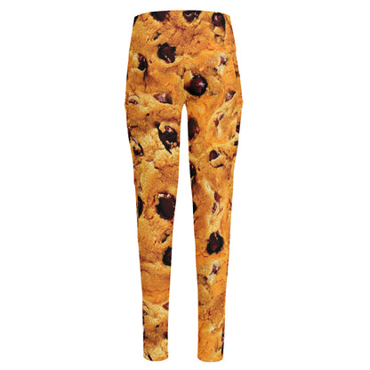 Chocolate Chip Cookie Print High-Waisted Pocket Leggings