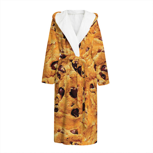 Chocolate Chip Cookie Print Hooded Bathrobe