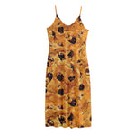 Chocolate Chip Cookie Print Jersey Midi Cami Dress