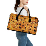 Chocolate Chip Cookie Print Leather Duffle Bag