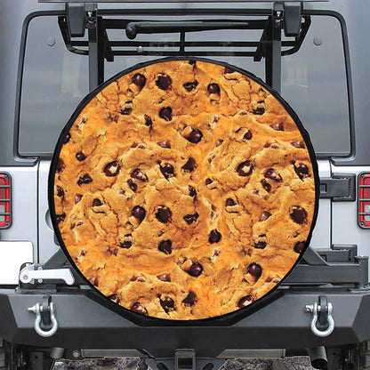 Chocolate Chip Cookie Print Leather Spare Tire Cover