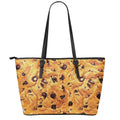Chocolate Chip Cookie Print Leather Tote Bag With Zipper